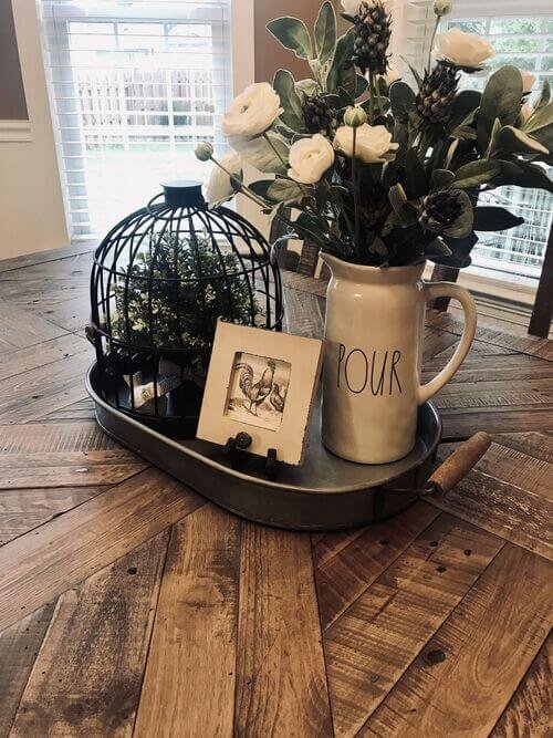 Ceramic jug as organic flower showcase