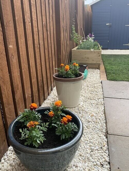 Use planters and pots to add instant color and flexibility