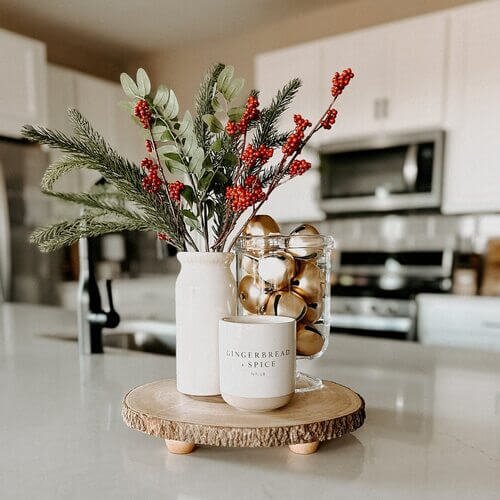 A festive Christmas arrangement featuring jingle bells