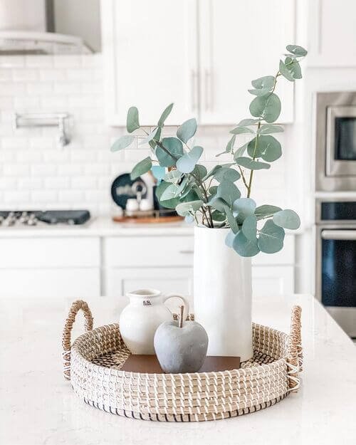 A natural blend of eucalyptus and wicker baskets