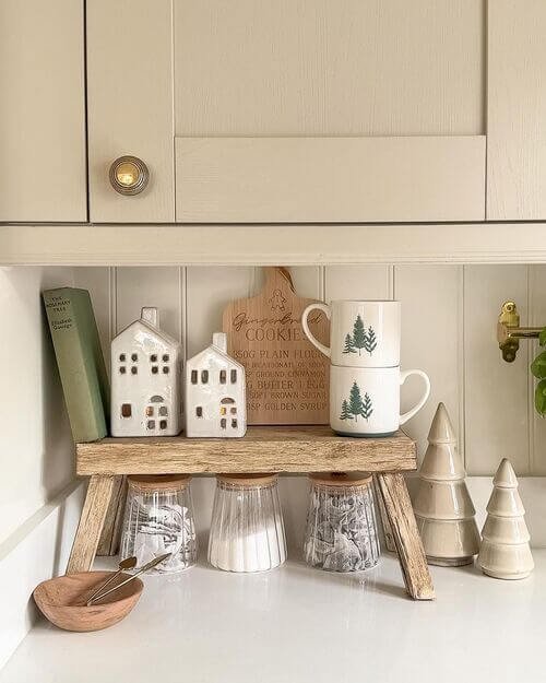 A charming arrangement of ceramic houses and trees