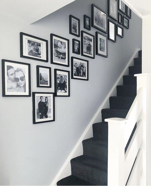 A timeless monochrome family gallery wall