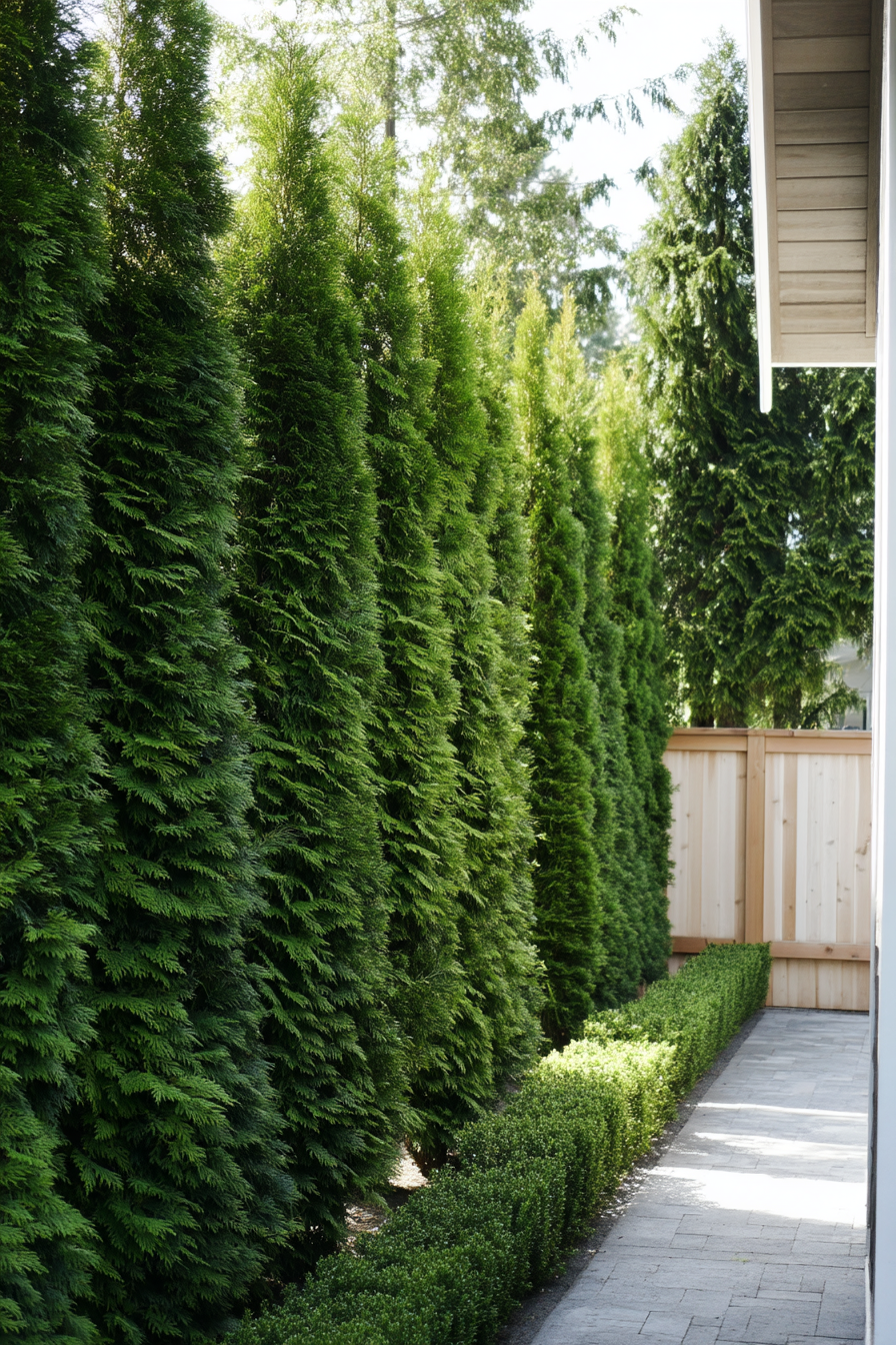 Create year-round privacy and tranquility with a lush evergreen hedge