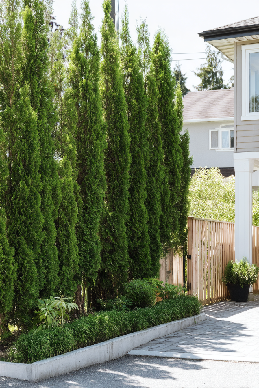 Create complete seclusion with a tall evergreen privacy hedge