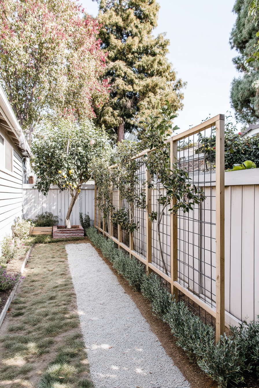 Elevate your space with a contemporary vertical garden and privacy trellis