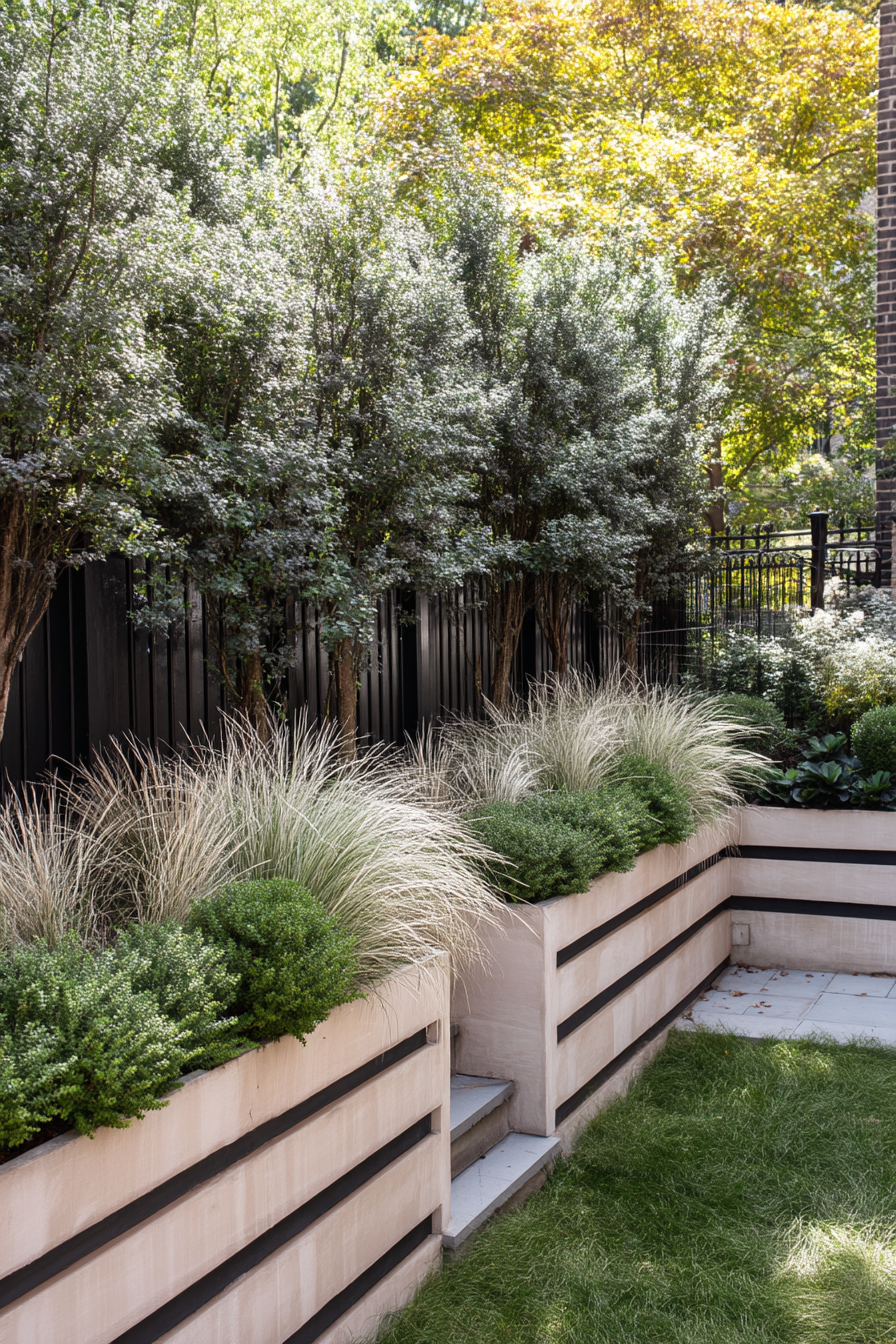 Elevate your space with a modern minimalist greenery privacy design